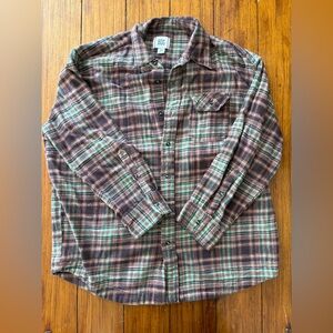 BDG Casual Plaid Shirt - Brown and Green